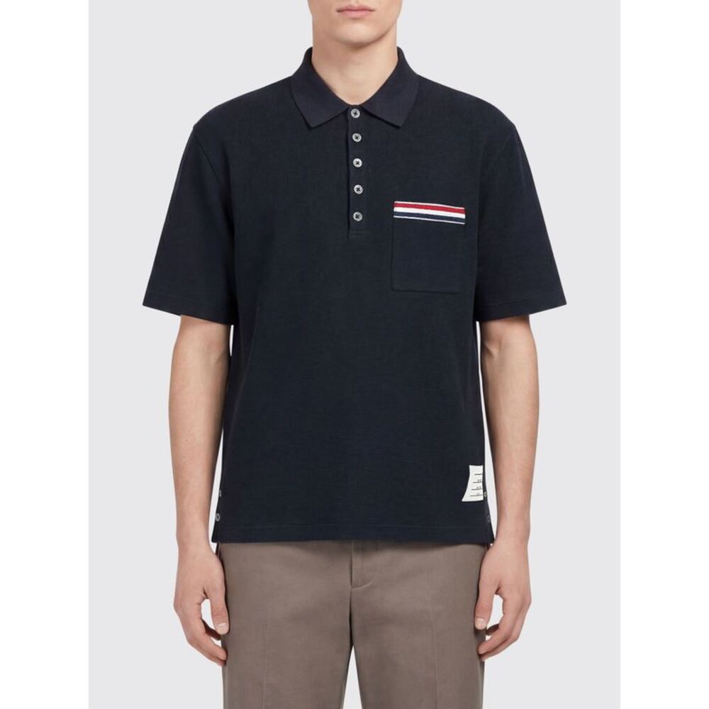 Thom Browne Polo Shirt Men Navy